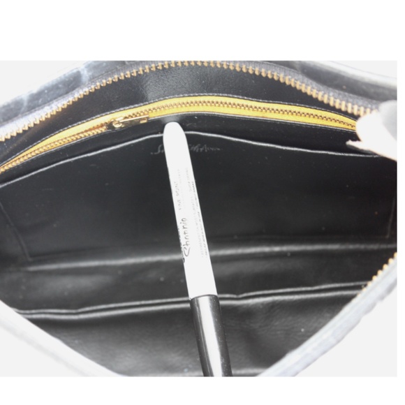 Saks 5th Ave Shoulder Bag Black Box Leather Handbag Retro Vintage 1970s - Picture 7 of 8